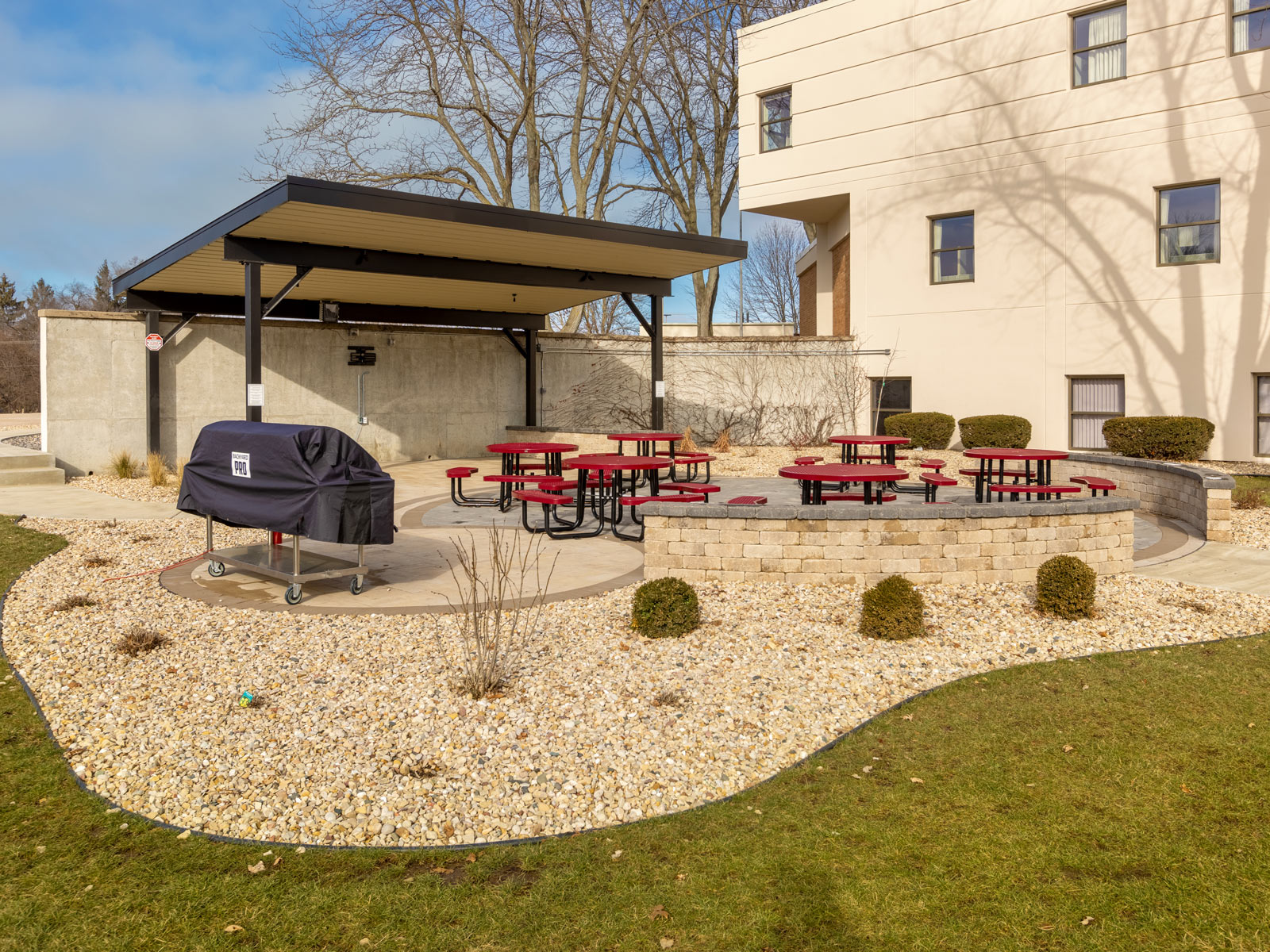 cummins patio with concrete retaining wall