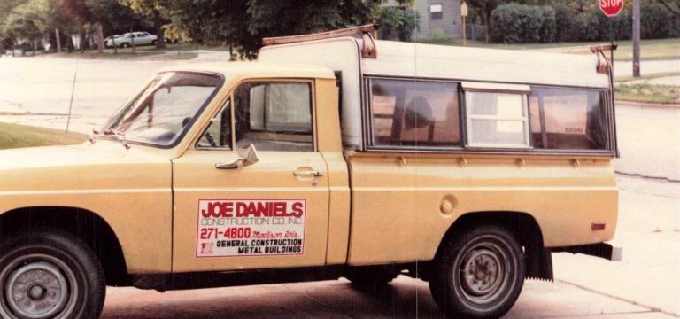 yellow vintage daniels truck