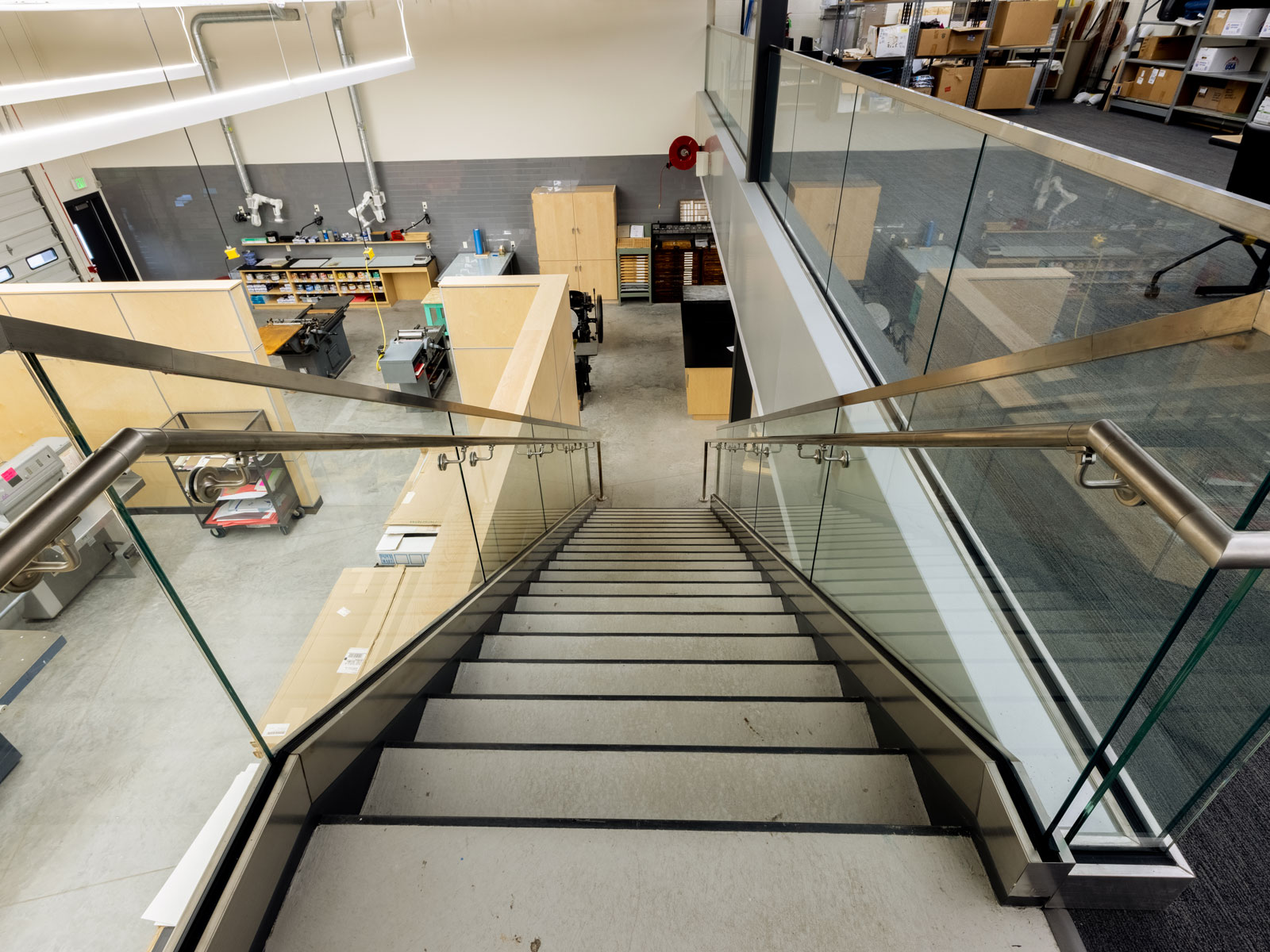 Madison College Print Shop staircase
