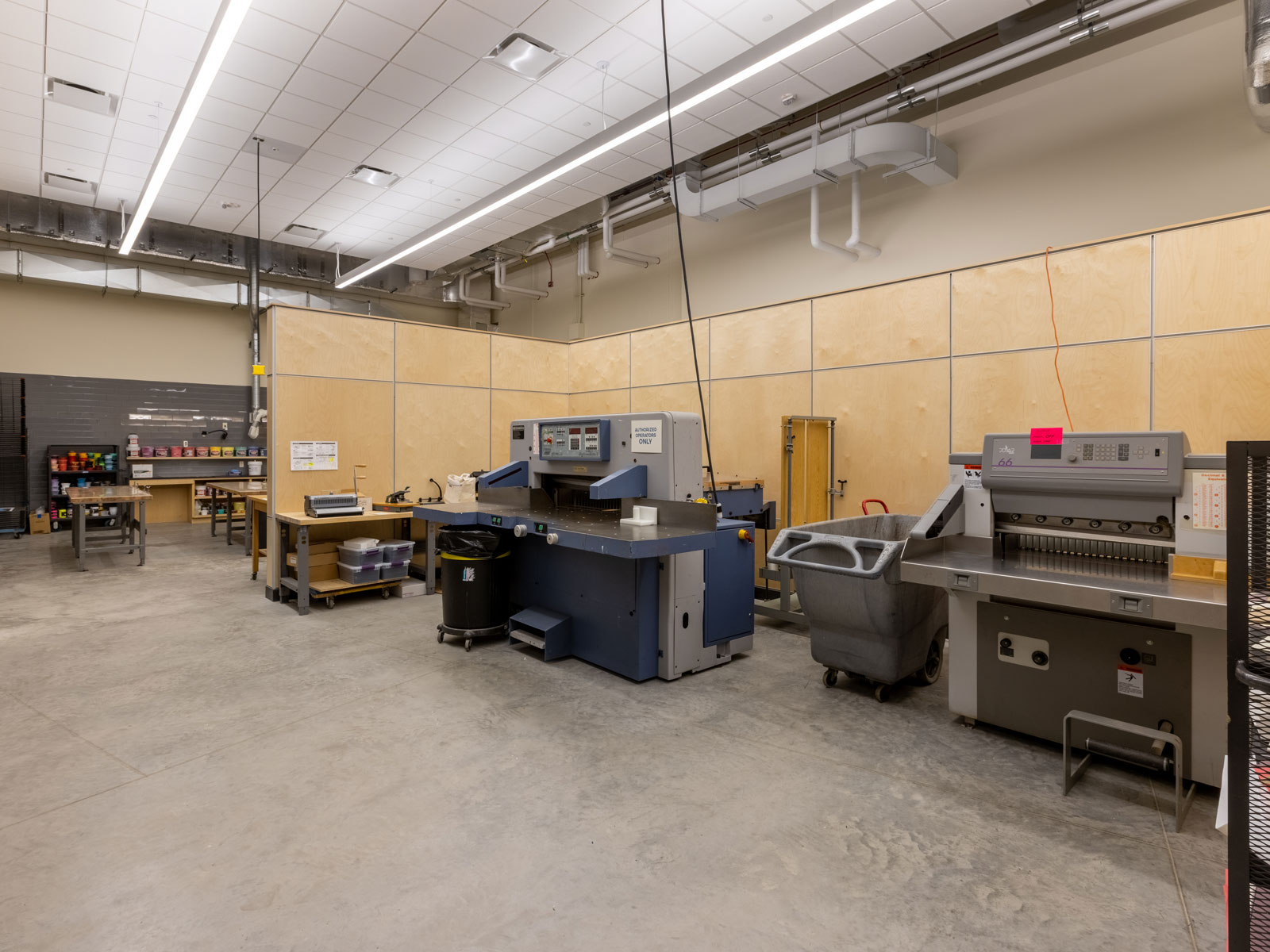 Madison College Print Shop cutting machines