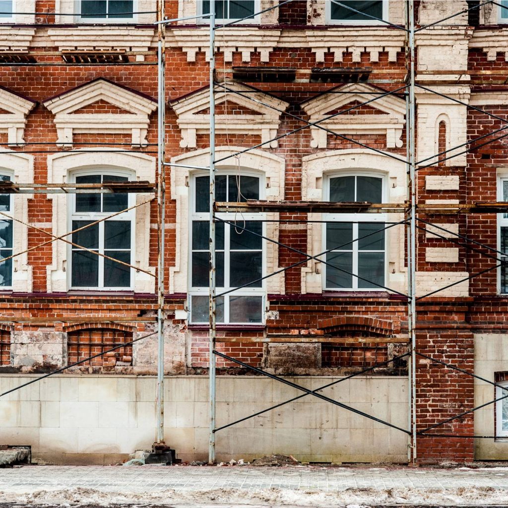 brick restoration in progress