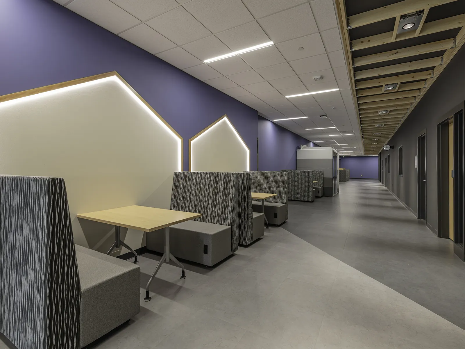 MATC truax study booths along hallway