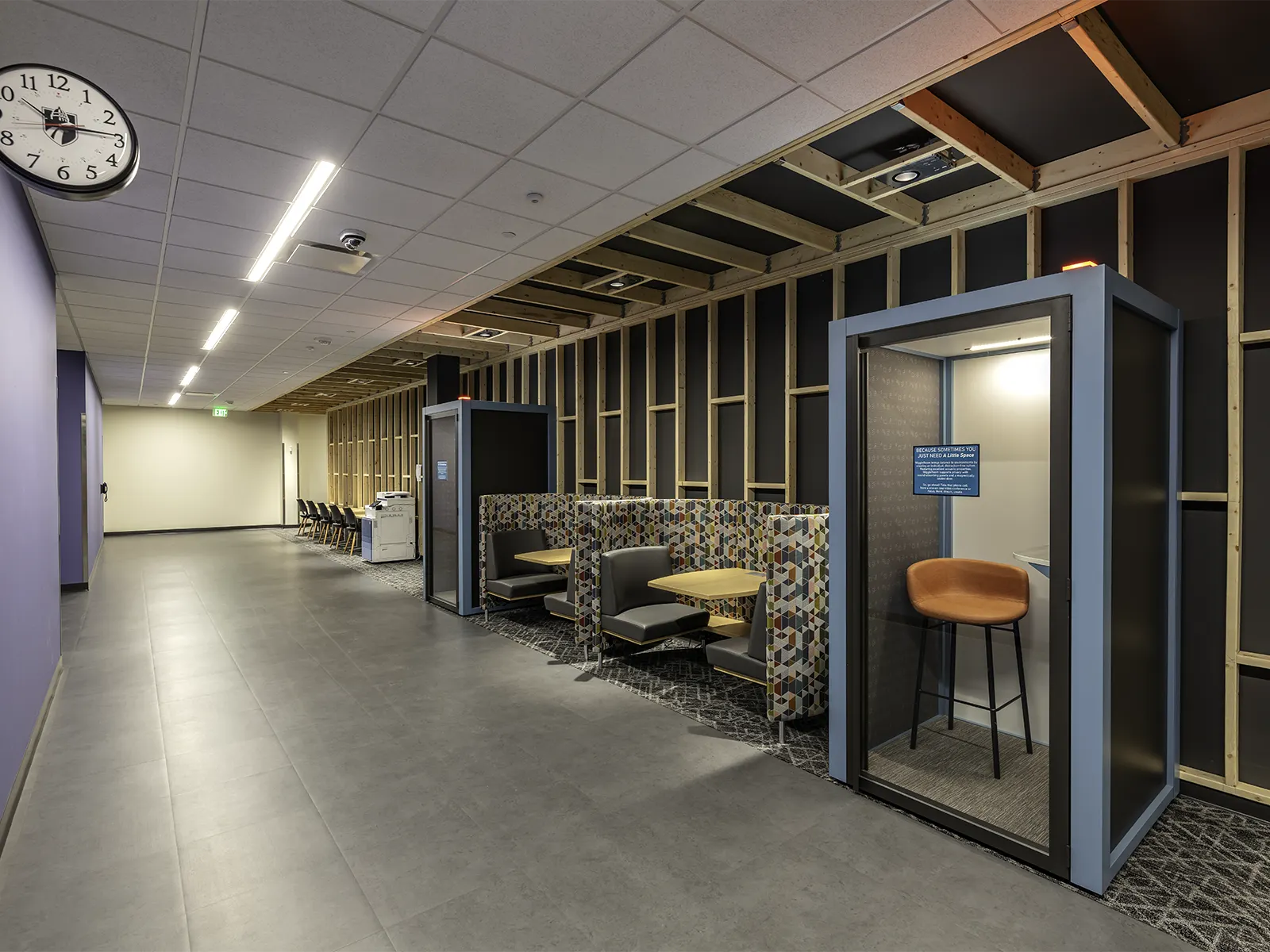 MATC truax hallway with study booths